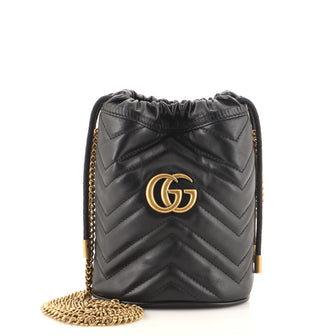 Gucci GG Marmont Bucket Bag Matelasse Leather Mini