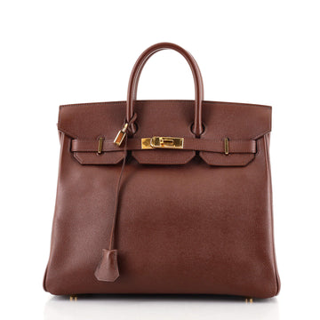 Hermes HAC Birkin Bag Brown Courchevel with Gold Hardware 32