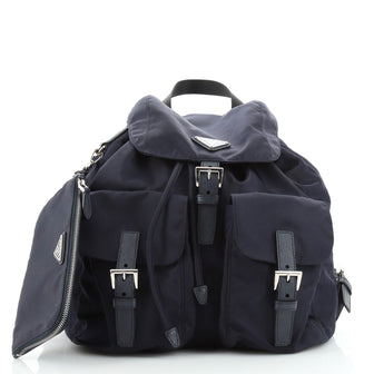 Prada Double Front Pocket Backpack Tessuto Medium
