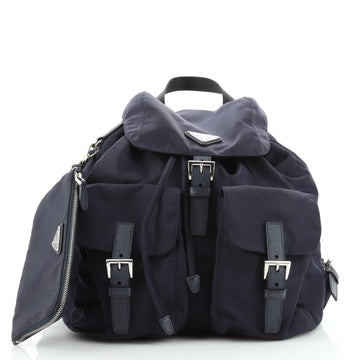 Prada Double Front Pocket Backpack Tessuto Medium