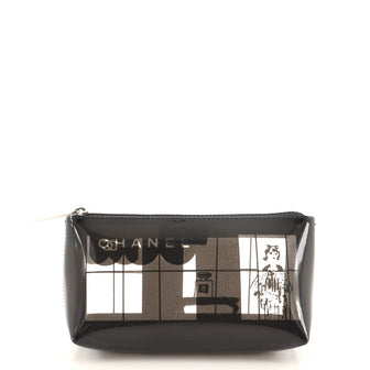 Chanel Coco Window Cosmetic Pouch Printed Vinyl Medium