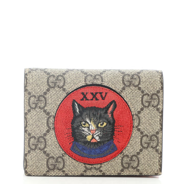 Gucci Flap Card Case GG Coated Canvas with Applique
