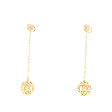 Christian Dior Secret Cannage Mise En Dior Tribales Dangle Earrings Metal and Faux Pearl