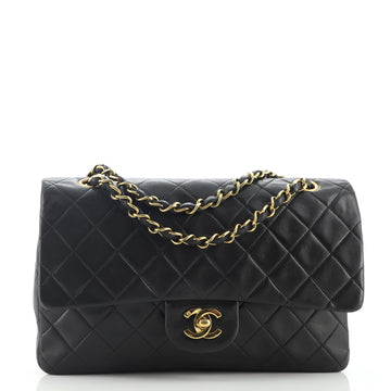 Chanel Vintage Classic Double Flap Bag Quilted Lambskin Medium