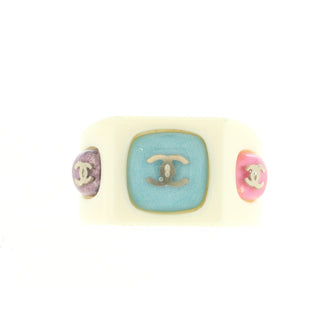 Chanel Multicolor CC Band Ring Resin