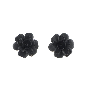 Chanel Camellia Stud Earrings Lacquered Metal