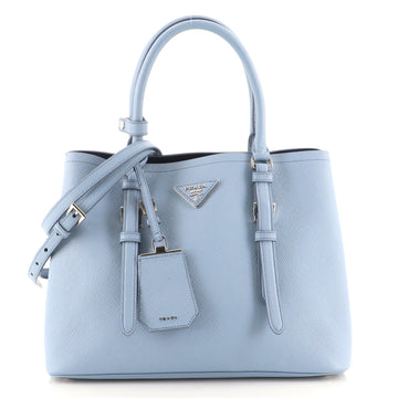 Prada Belted Strap Cuir Double Tote Saffiano Leather Medium