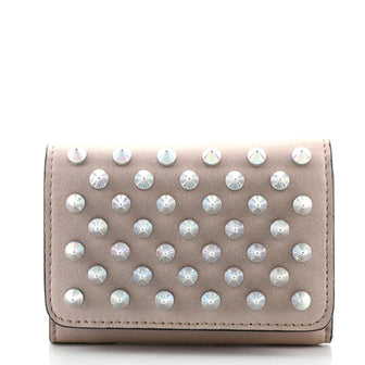 Christian Louboutin Trifold Wallet Spiked Leather Mini