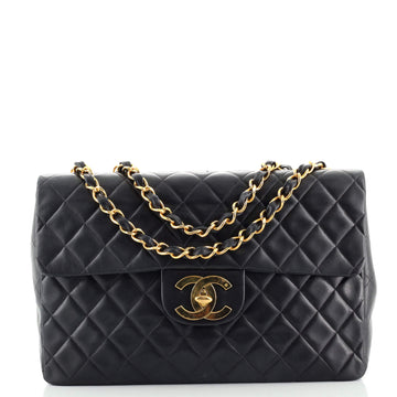 Chanel Vintage Classic Single Flap Bag Quilted Lambskin Maxi