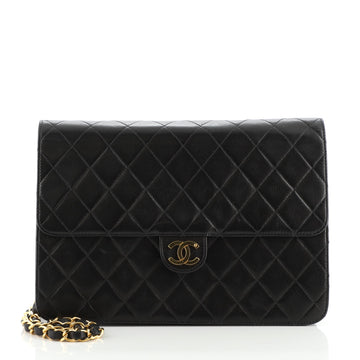 Chanel Vintage Clutch with Chain Quilted Leather Medium