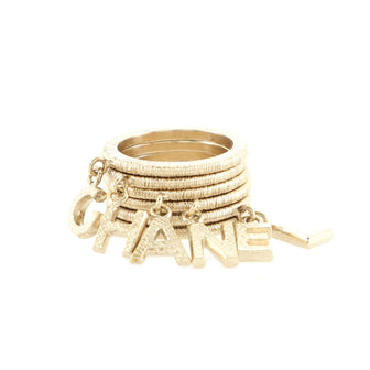 Chanel Letters Stackable 6 Ring Set Metal