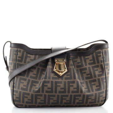 Fendi Vintage Lock Crossbody Bag Zucca Coated Canvas Medium