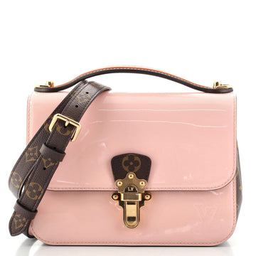 Louis Vuitton Cherrywood Handbag Vernis with Monogram Canvas BB