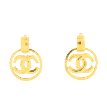 Chanel CC Cutout Round Clip-On Earrings Metal