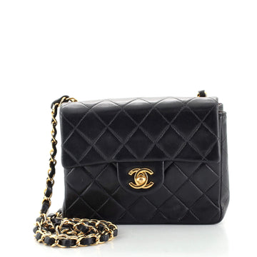 Chanel Vintage Square Classic Single Flap Bag Quilted Lambskin Mini