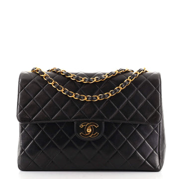 Chanel Vintage Classic Single Flap Bag Quilted Lambskin Jumbo
