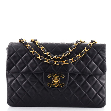 Chanel Vintage Classic Single Flap Bag Quilted Lambskin Maxi