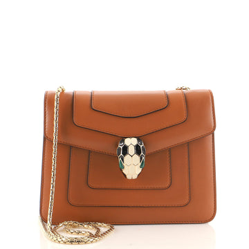 Bvlgari Serpenti Forever Square Shoulder Bag Leather Small
