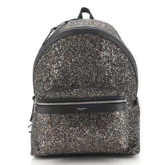 Saint Laurent City Backpack Glitter Canvas Medium