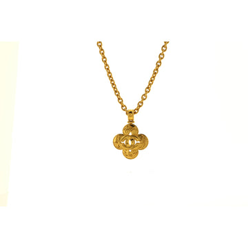 Chanel Vintage Clover Pendant Necklace Metal