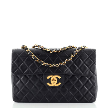 Chanel Vintage Classic Single Flap Bag Quilted Lambskin Maxi