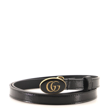 Gucci GG Oval Buckle Belt Patent with Enamel Thin