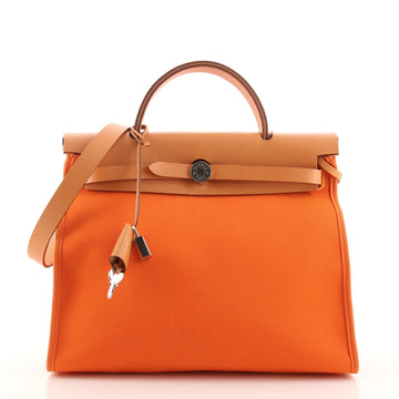 Hermes Herbag Zip Leather and Toile 31