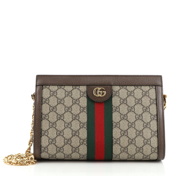 Gucci Ophidia Chain Shoulder Bag GG Coated Canvas Small