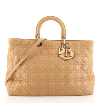 Christian Dior Lady Dior Bag Cannage Quilt Lambskin XL