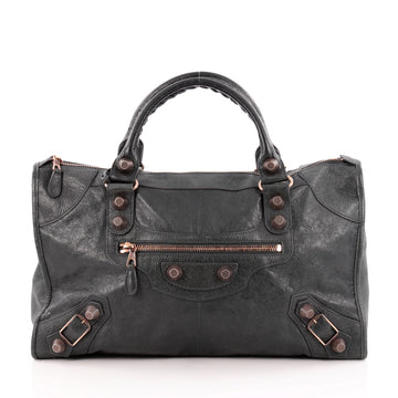Balenciaga Work Giant Studs Handbag Leather