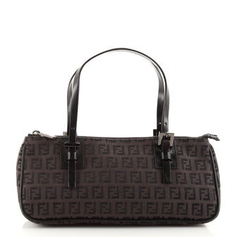 Fendi Top Zip Satchel Zucchino Canvas Medium