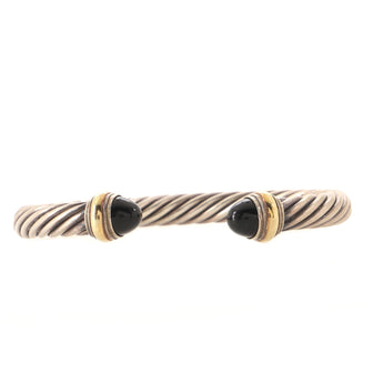 David Yurman Cable Classic Bracelet Sterling Silver with 14K Yellow Gold and Black Onyx 7mm