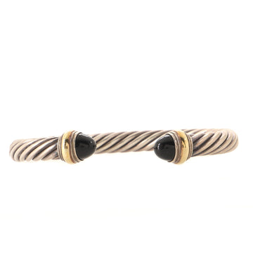 David Yurman Cable Classic Bracelet Sterling Silver with 14K Yellow Gold and Black Onyx 7mm