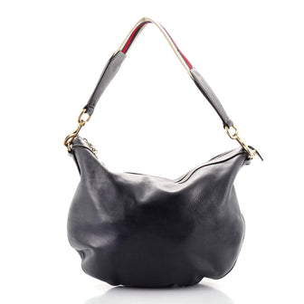 Gucci Vintage Web Half Moon Shoulder Bag Leather Medium