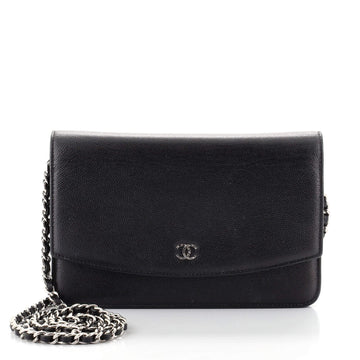 Chanel Sevruga Wallet on Chain Caviar