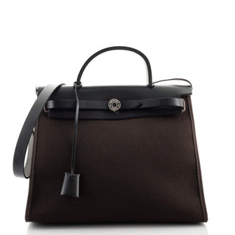 Hermes Herbag Zip Leather and Toile 31
