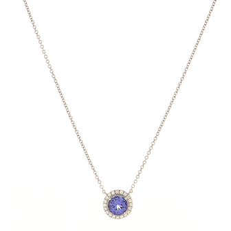 Tiffany & Co. Soleste Round Pendant Necklace Platinum with Tanzanite and Diamonds 6mm