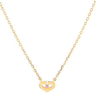 Cartier C Heart de Cartier Pendant Necklace 18K Rose Gold with Pink Sapphire XS