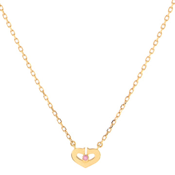 Cartier C Heart de Cartier Pendant Necklace 18K Rose Gold with Pink Sapphire XS