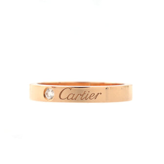 Cartier C de Cartier Wedding Band Ring 18K Rose Gold with Diamond