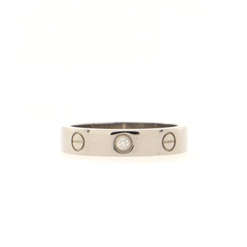 Cartier Love Wedding Band 1 Diamond Ring 18K White Gold with Diamond