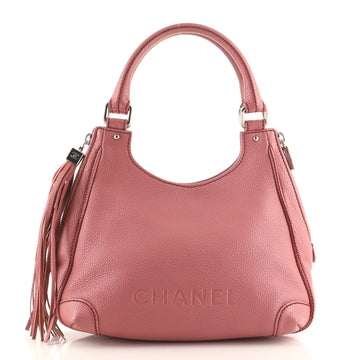 Chanel Lax Shoulder Bag Pebbled Leather Medium