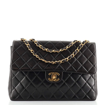 Chanel Vintage Classic Single Flap Bag Quilted Lambskin Jumbo