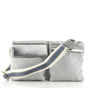 Gucci Vintage Double Belt Bag GG Canvas