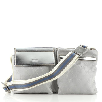 Gucci Vintage Double Belt Bag GG Canvas