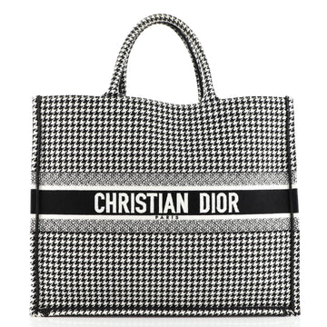 Christian Dior Book Tote Houndstooth Canvas