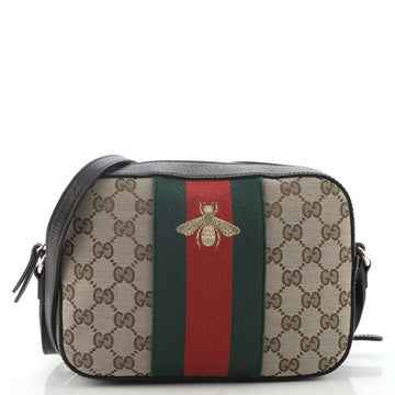 Gucci Bee Web Camera Bag GG Canvas