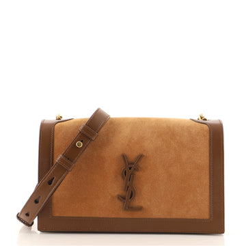 Saint Laurent Book Bag Leather and Suede