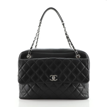 Chanel Chain Flap Bowling Bag Quilted Lambskin Large