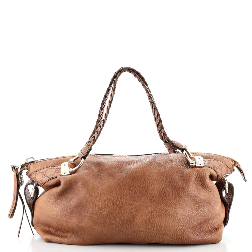 Gucci Bamboo Bar Shoulder Bag Leather Medium Brown 118032180